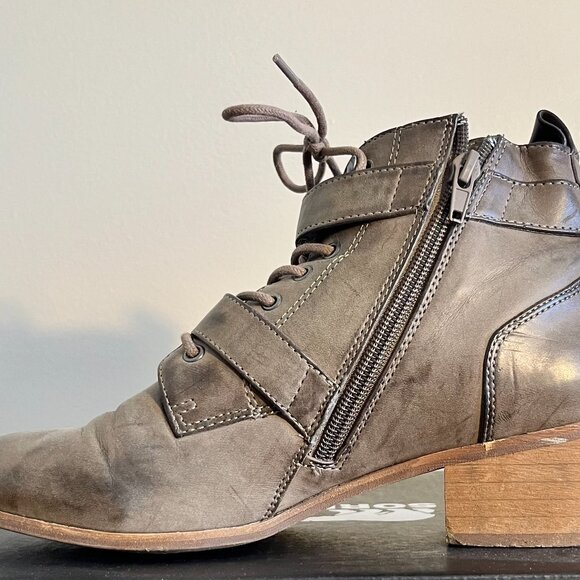 Grey Heeled Ankle Boots - Picture 4 of 5